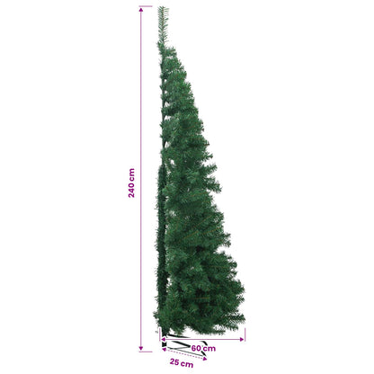 Corner Artificial Christmas Tree Green 240 cm PVC and Metal
