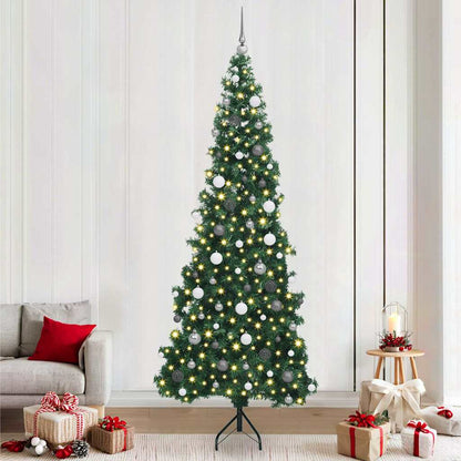 Corner Artificial Christmas Tree Green 240 cm PVC and Metal