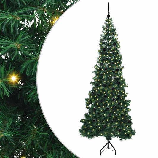 Corner Artificial Christmas Tree Green 240 cm PVC and Metal