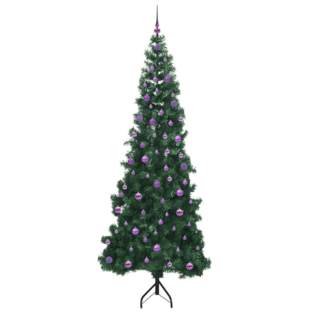 Corner Artificial Christmas Tree Green 240 cm PVC and Metal