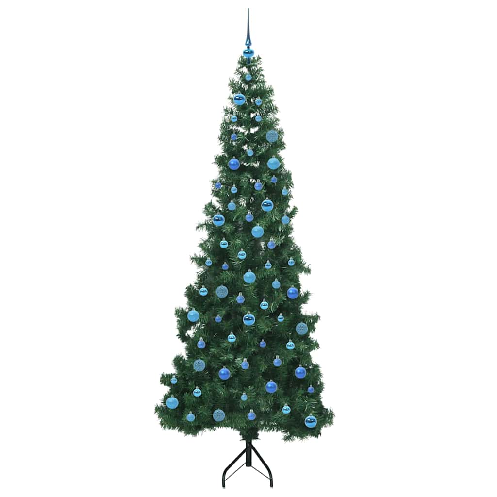 Corner Artificial Christmas Tree Green 240 cm PVC and Metal