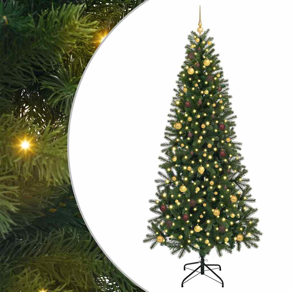 Artificial Christmas Tree with 300 LEDs Green 240 cm PE and PVC
