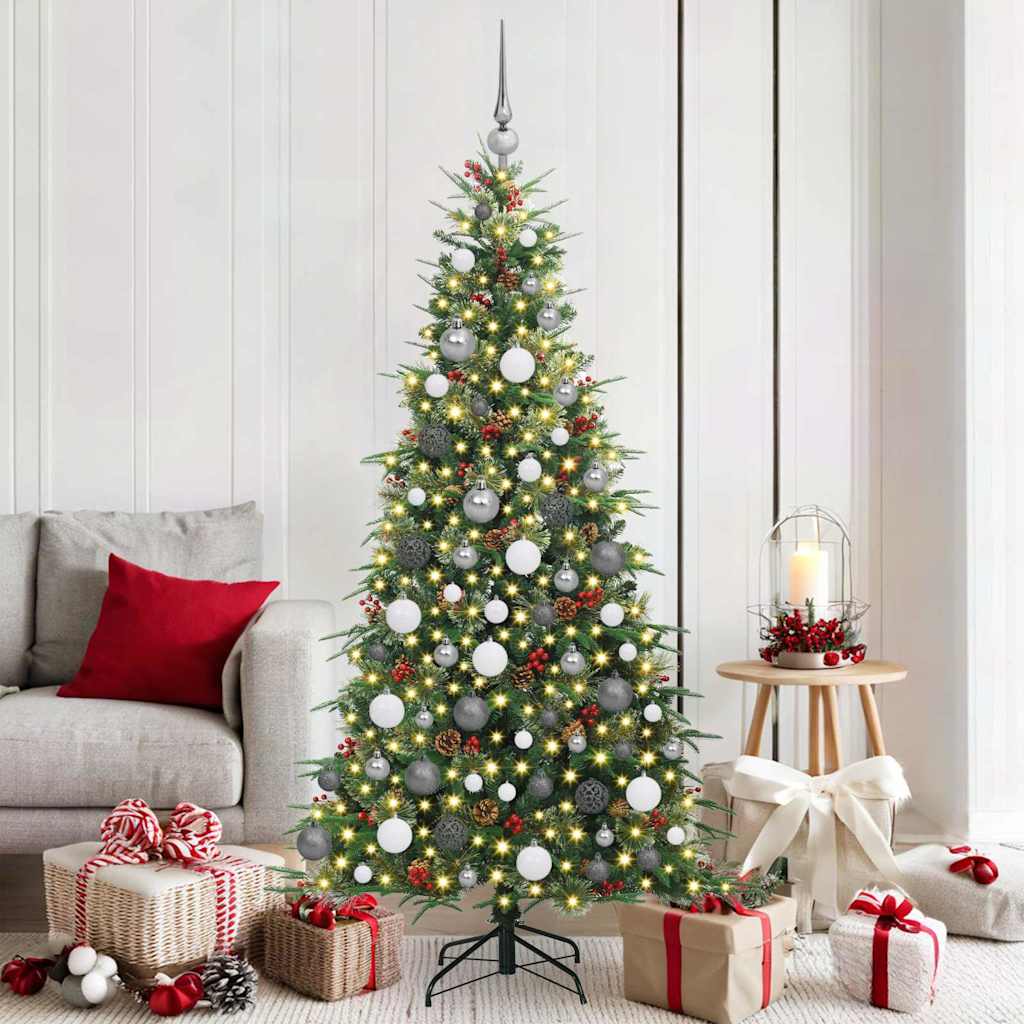 Artificial Hinged Christmas Tree Green 180 cm PE and PVC