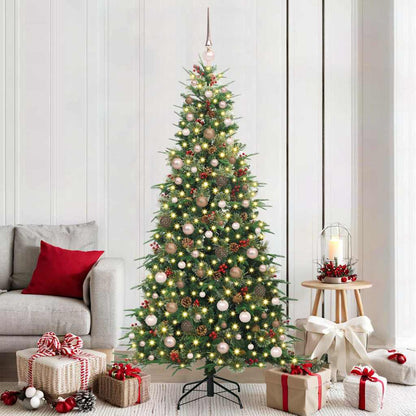 Artificial Hinged Christmas Tree Green 210 cm PE and PVC