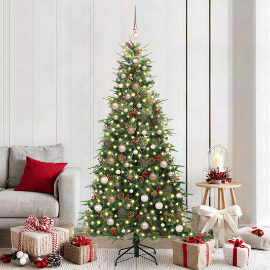 Artificial Hinged Christmas Tree Green 210 cm PE and PVC
