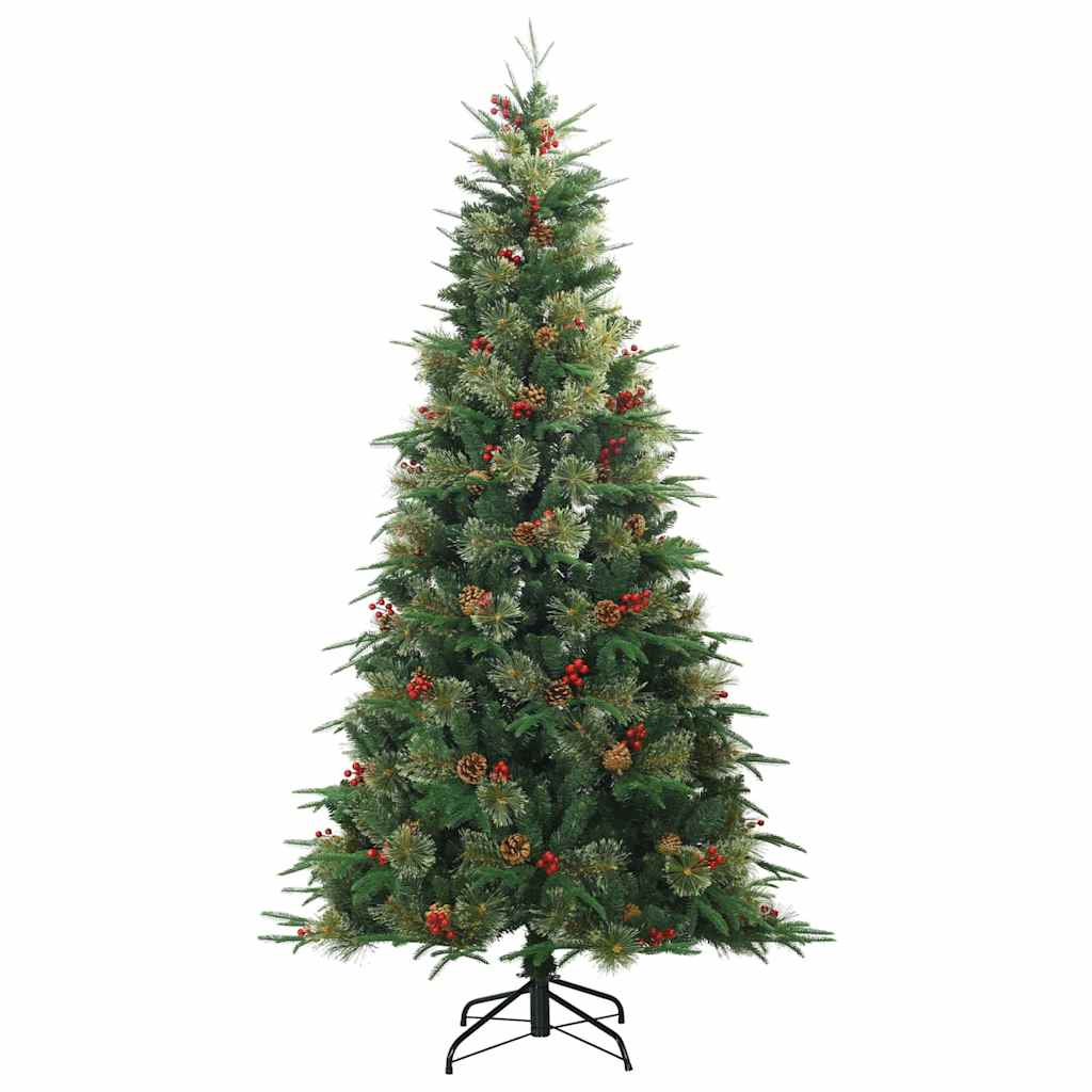 Artificial Hinged Christmas Tree Green 210 cm PE and PVC
