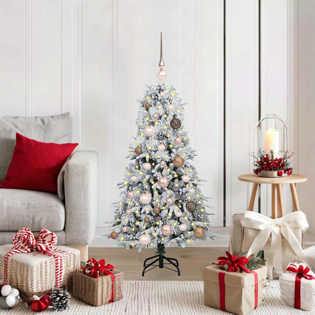 Artificial Hinged Christmas Tree White 120 cm PE and PVC