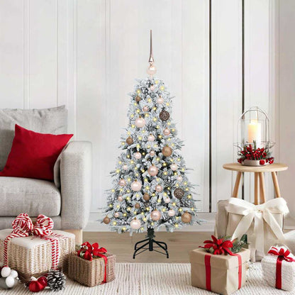 Artificial Hinged Christmas Tree White 120 cm PE and PVC