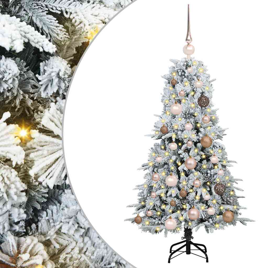 Artificial Hinged Christmas Tree White 120 cm PE and PVC