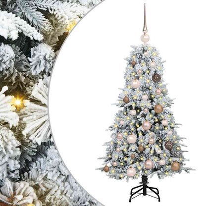 Artificial Hinged Christmas Tree White 120 cm PE and PVC