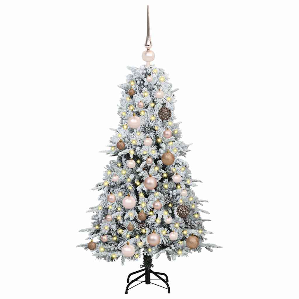 Artificial Hinged Christmas Tree White 120 cm PE and PVC
