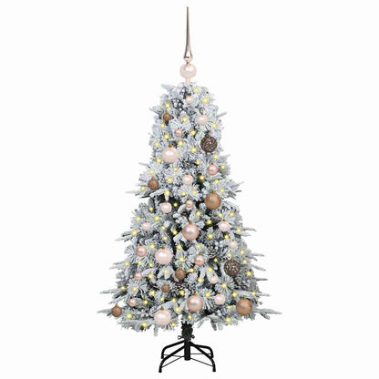 Artificial Hinged Christmas Tree White 120 cm PE and PVC