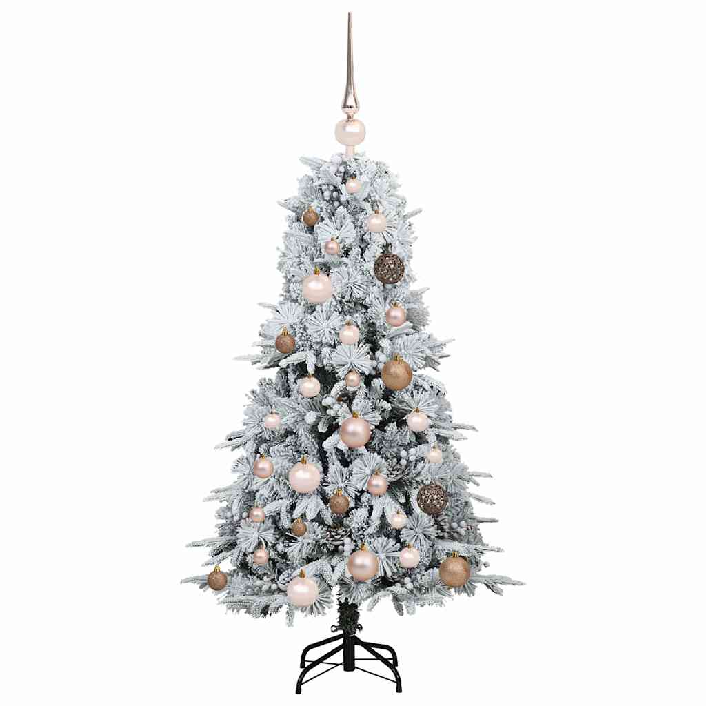 Artificial Hinged Christmas Tree White 120 cm PE and PVC