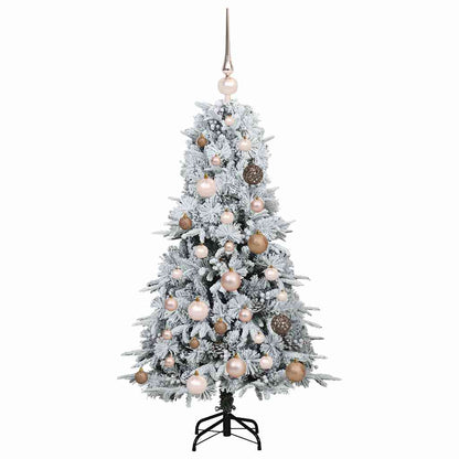 Artificial Hinged Christmas Tree White 120 cm PE and PVC