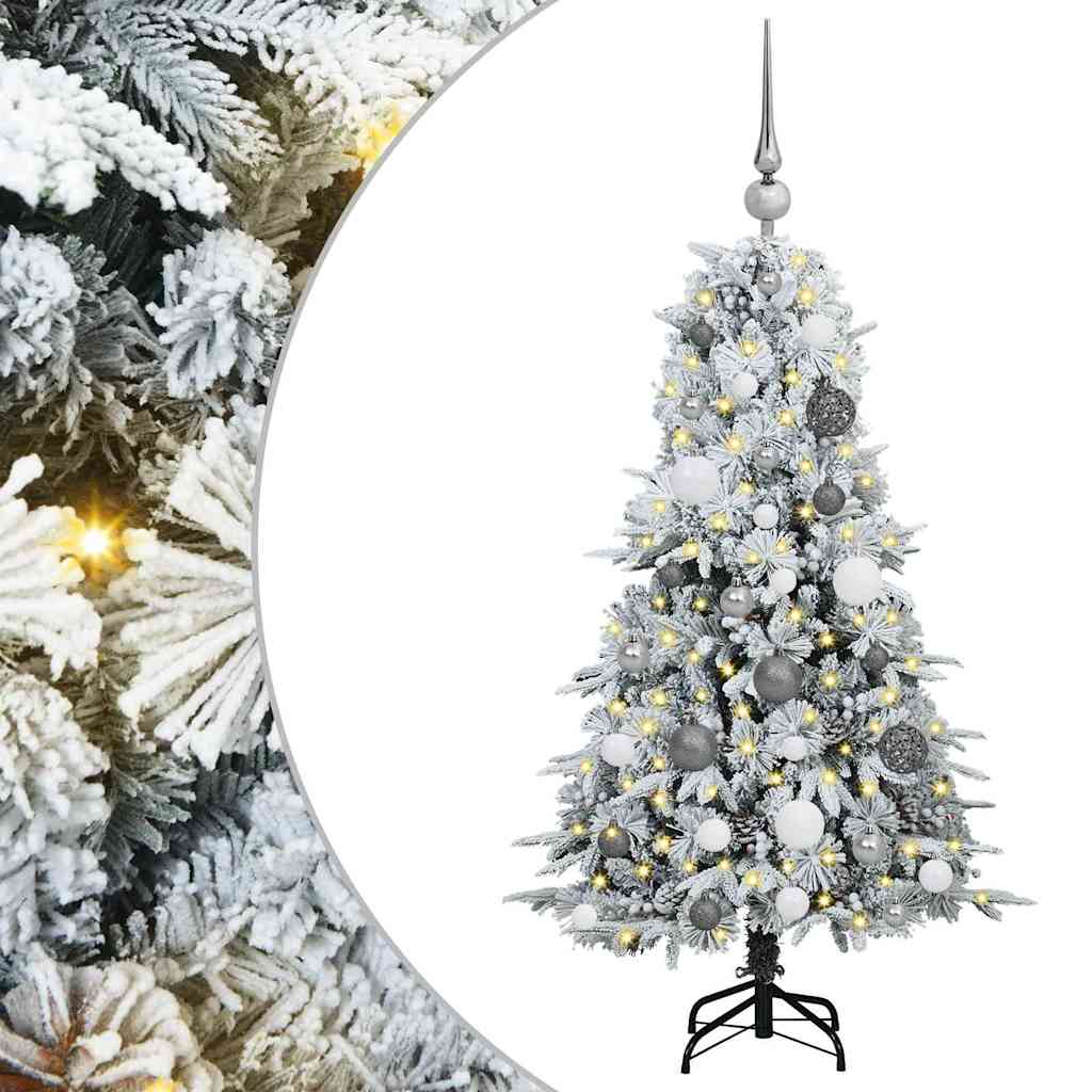 Artificial Hinged Christmas Tree White 120 cm PE and PVC