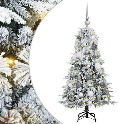 Artificial Hinged Christmas Tree White 120 cm PE and PVC