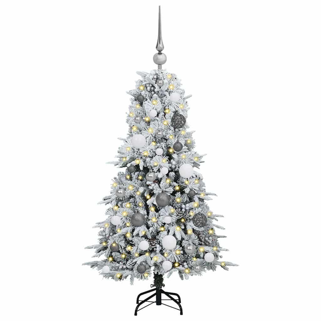 Artificial Hinged Christmas Tree White 120 cm PE and PVC