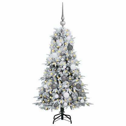 Artificial Hinged Christmas Tree White 120 cm PE and PVC