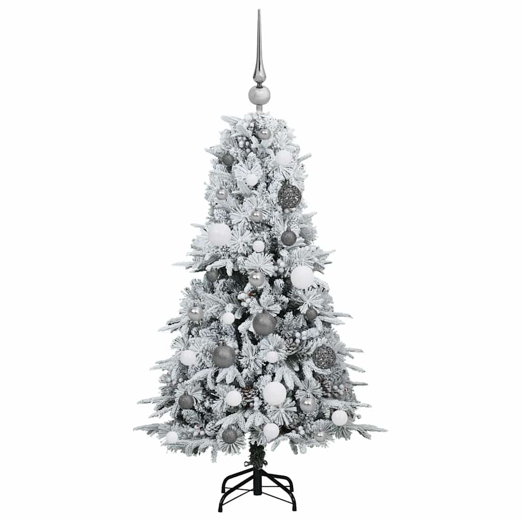 Artificial Hinged Christmas Tree White 120 cm PE and PVC