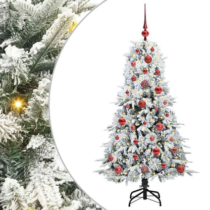 Artificial Hinged Christmas Tree White 120 cm PE and PVC