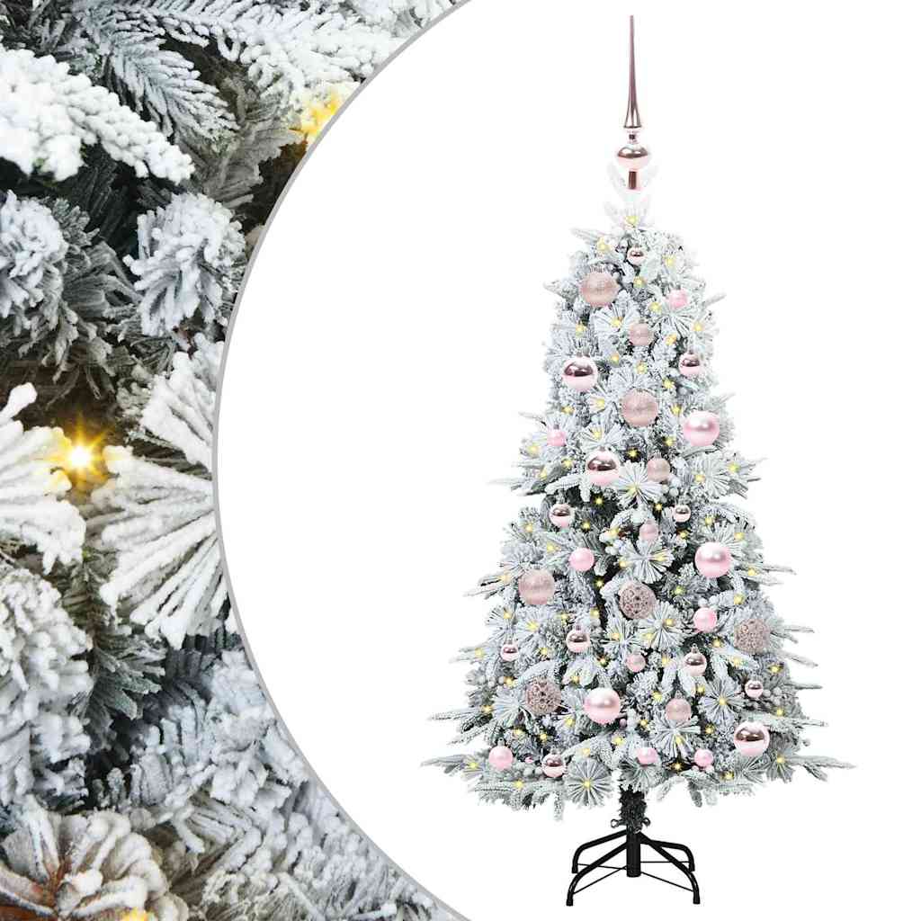 Artificial Hinged Christmas Tree White 120 cm PE and PVC