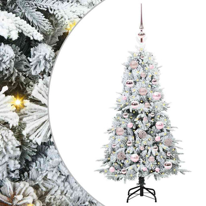 Artificial Hinged Christmas Tree White 120 cm PE and PVC
