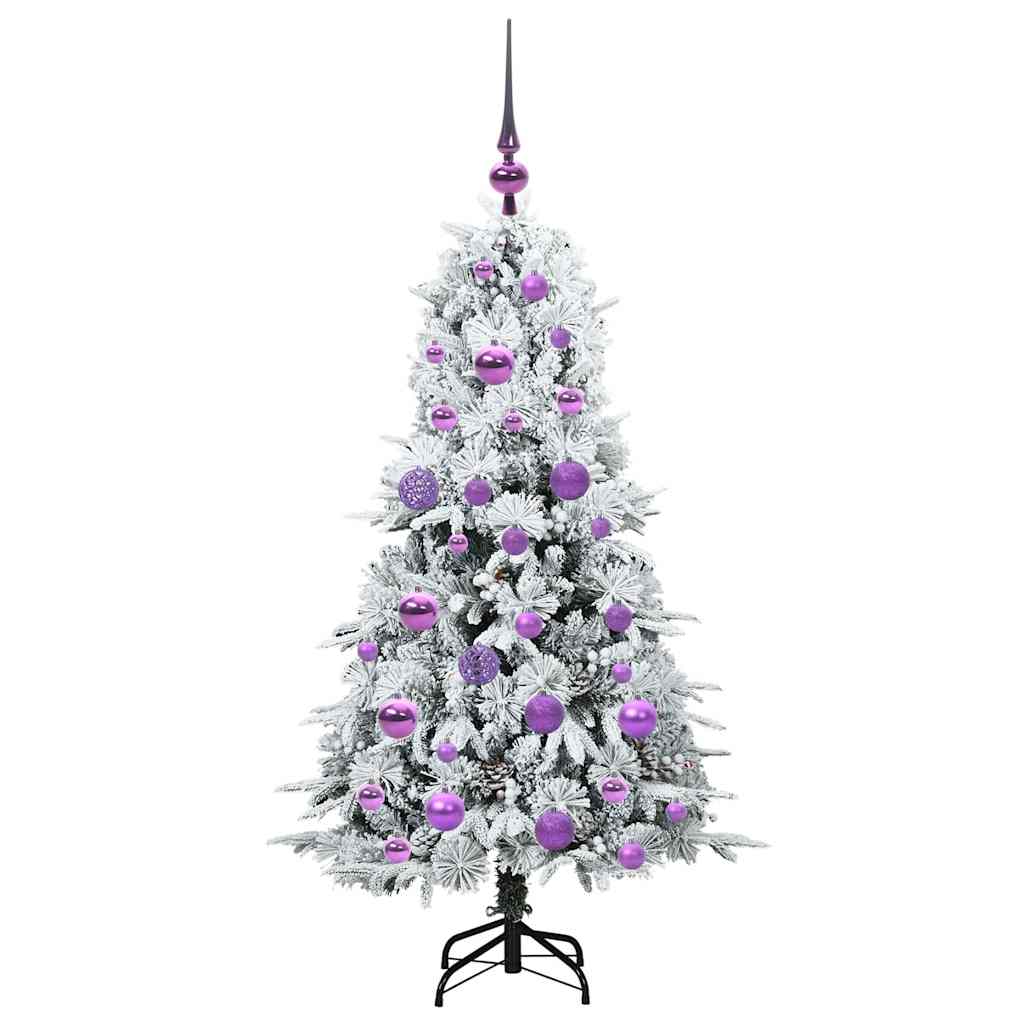 Artificial Hinged Christmas Tree White 120 cm PE and PVC