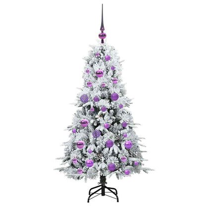 Artificial Hinged Christmas Tree White 120 cm PE and PVC