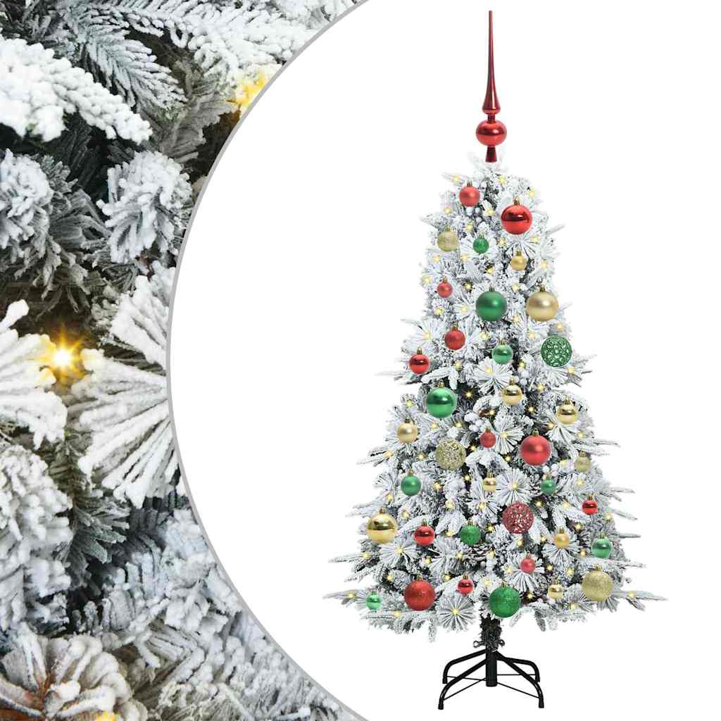 Artificial Hinged Christmas Tree White 120 cm PE and PVC