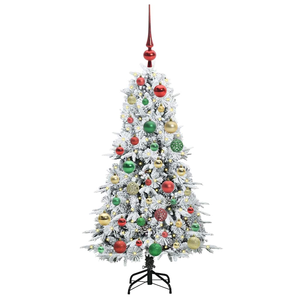 Artificial Hinged Christmas Tree White 120 cm PE and PVC