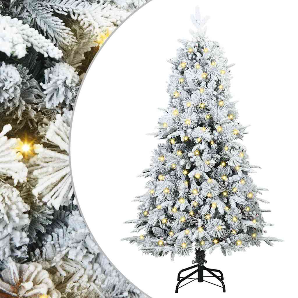 Artificial Hinged Christmas Tree White 150 cm PE and PVC