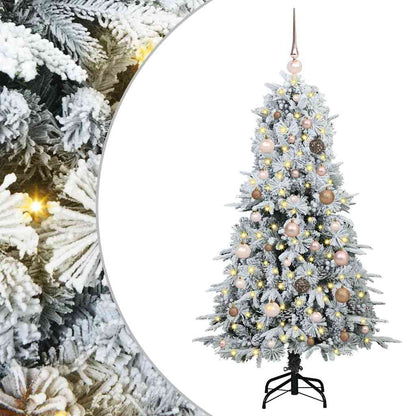 Artificial Hinged Christmas Tree White 150 cm PE and PVC