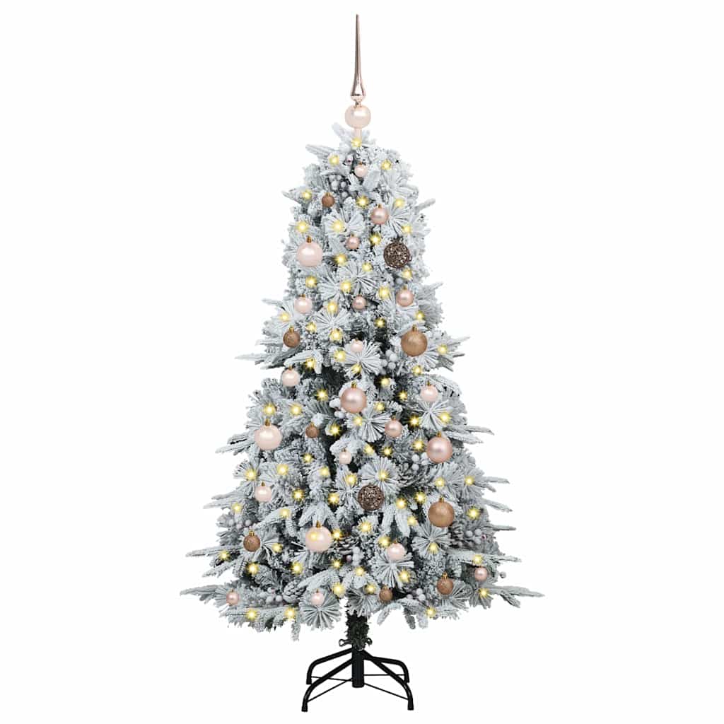 Artificial Hinged Christmas Tree White 150 cm PE and PVC