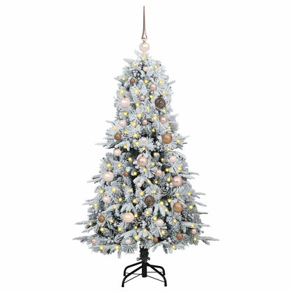 Artificial Hinged Christmas Tree White 150 cm PE and PVC