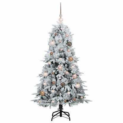 Artificial Hinged Christmas Tree White 150 cm PE and PVC