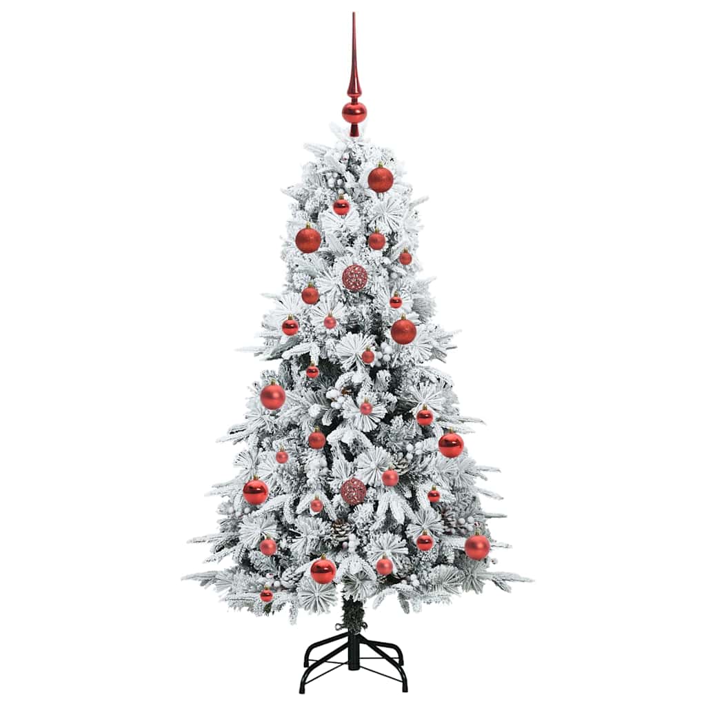 Artificial Hinged Christmas Tree White 150 cm PE and PVC