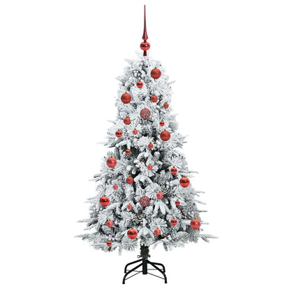 Artificial Hinged Christmas Tree White 150 cm PE and PVC