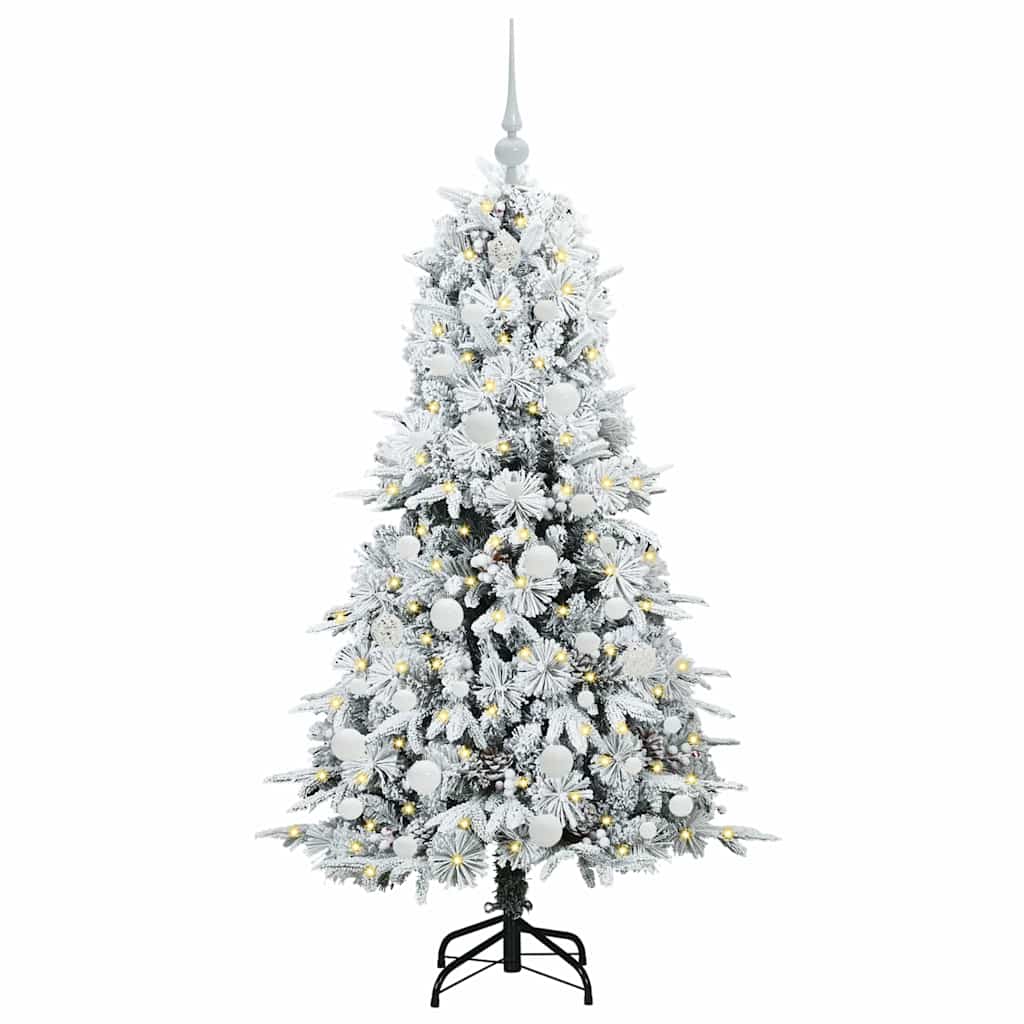 Artificial Hinged Christmas Tree White 150 cm PE and PVC