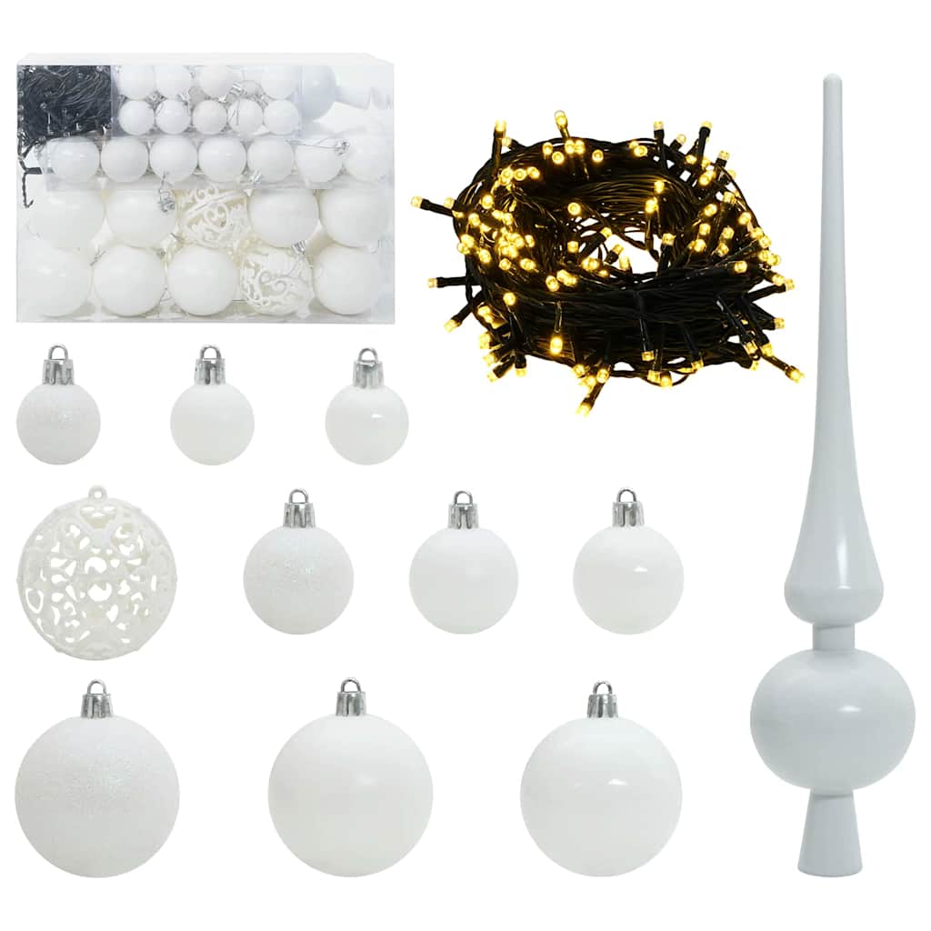Artificial Hinged Christmas Tree White 150 cm PE and PVC