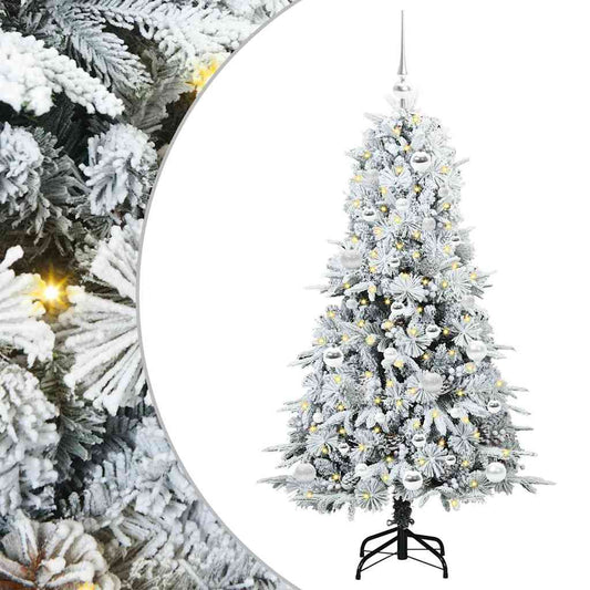 Artificial Hinged Christmas Tree White 150 cm PE and PVC