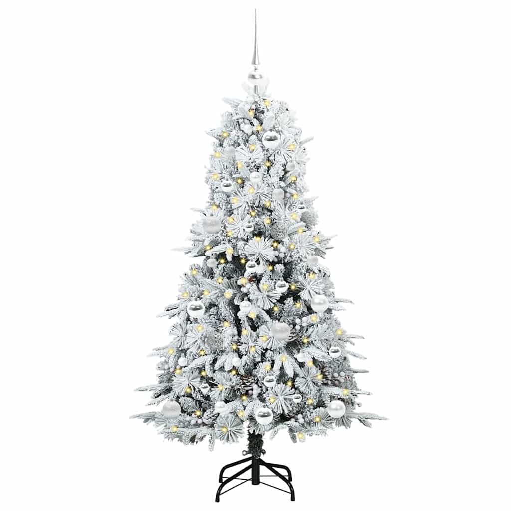 Artificial Hinged Christmas Tree White 150 cm PE and PVC