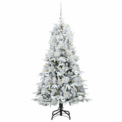 Artificial Hinged Christmas Tree White 150 cm PE and PVC