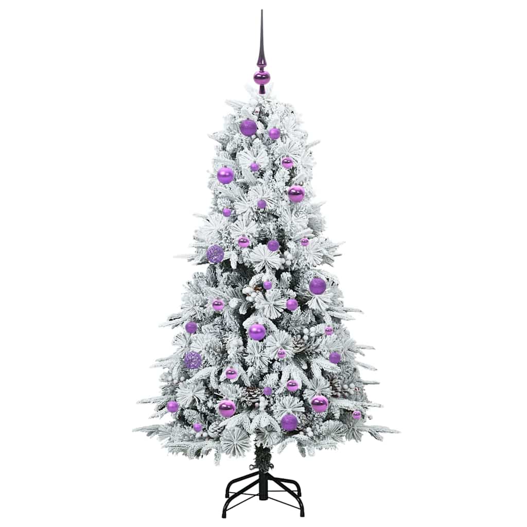 Artificial Hinged Christmas Tree White 150 cm PE and PVC
