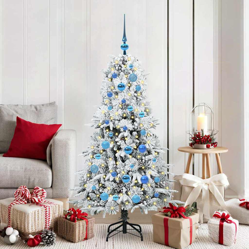 Artificial Hinged Christmas Tree White 150 cm PE and PVC