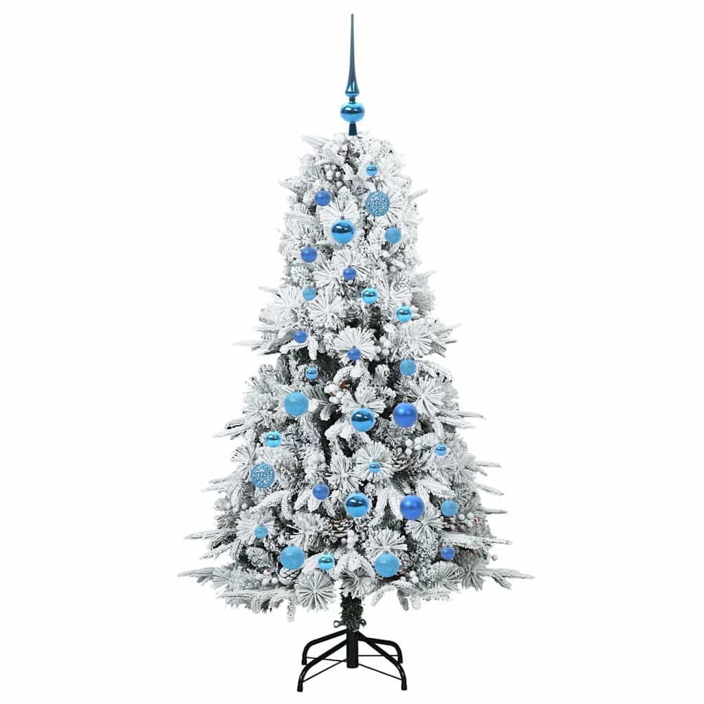 Artificial Hinged Christmas Tree White 150 cm PE and PVC