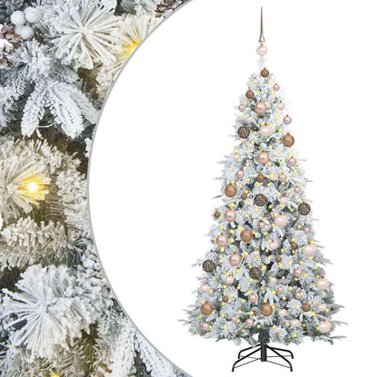 Artificial Hinged Christmas Tree White 180 cm PE and PVC