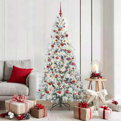 Artificial Hinged Christmas Tree White 180 cm PE and PVC