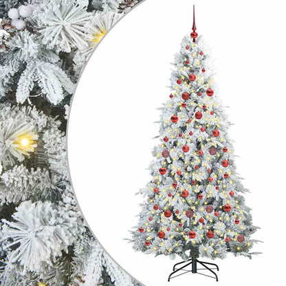 Artificial Hinged Christmas Tree White 180 cm PE and PVC