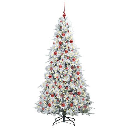 Artificial Hinged Christmas Tree White 180 cm PE and PVC