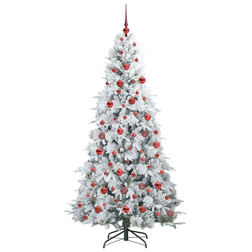 Artificial Hinged Christmas Tree White 180 cm PE and PVC